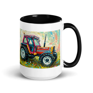 The Tractor Mugs Store Black / 15 oz FIAT 90-90 DT Splash Art | Mug with Color Inside Quality Farmers Merch