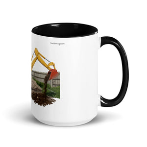 The Tractor Mugs Store Black / 15 oz JCB 3 Working Oil Painting | Mug with Colour Inside Quality Farmers Merch