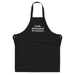 The Tractor Mugs Store Black 'Easily Distracted by Tractors' | Organic Cotton Apron Quality Farmers Merch