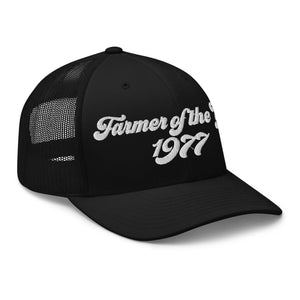 The Tractor Mugs Store Black Farmer of The Year 1977 | Retro 70's Trucker Cap Quality Farmers Merch