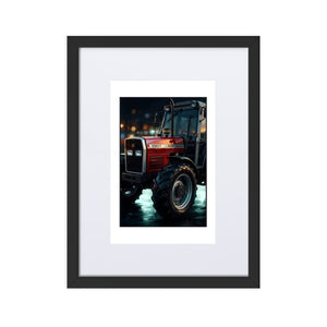 The Tractor Mugs Store Black Massey Ferguson 390T | Framed Poster Quality Farmers Merch