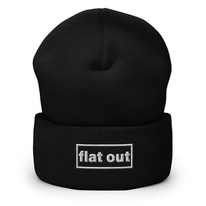 The Tractor Mugs Store Black OASIS Style 'Flat Out' | Cuffed Beanie Quality Farmers Merch