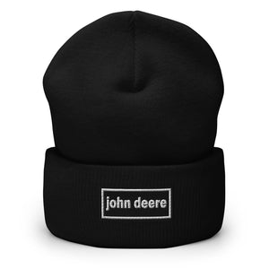 The Tractor Mugs Store Black OASIS Style 'John Deere' | Cuffed Beanie Quality Farmers Merch