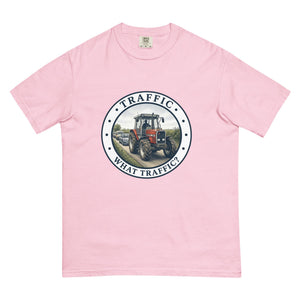The Tractor Mugs Store Blossom / S Massey Ferguson 3075 TRAFFIC WHAT TRAFFIC? Engraving | Unisex Premium T-shirt Quality Farmers Merch