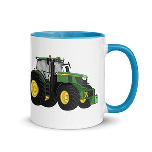 The Tractor Mugs Store Blue / 11 oz John Deere 6R | Mug with Color Inside Quality Farmers Merch