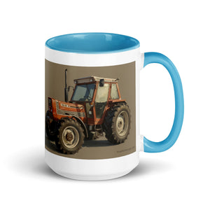 The Tractor Mugs Store Blue / 15 oz FIAT 110-90 DT Oil Painting | Mug with Color Inside Quality Farmers Merch
