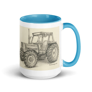 The Tractor Mugs Store Blue / 15 oz FIAT 110-90 DT Pencil Sketch | Mug with Color Inside Quality Farmers Merch