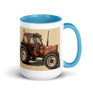 The Tractor Mugs Store Blue / 15 oz FIAT 90-90 DT Oil Painting | Mug with Color Inside Quality Farmers Merch