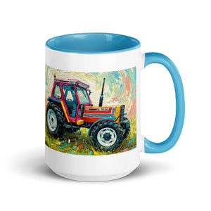 The Tractor Mugs Store Blue / 15 oz FIAT 90-90 DT Splash Art | Mug with Color Inside Quality Farmers Merch
