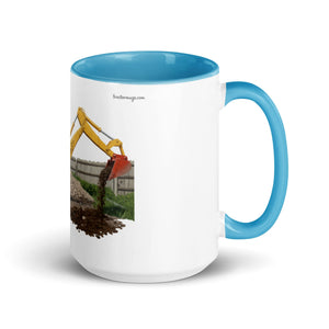 The Tractor Mugs Store Blue / 15 oz JCB 3 Working Oil Painting | Mug with Colour Inside Quality Farmers Merch