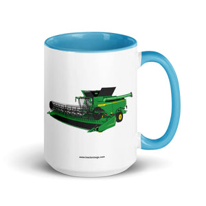 The Tractor Mugs Store Blue / 15 oz John Deere X9 1100 Combine | Mug with Color Inside Quality Farmers Merch