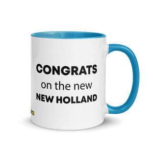 The Tractor Mugs Store Blue Congrats On The New New Holland | Mug with Color Inside Quality Farmers Merch