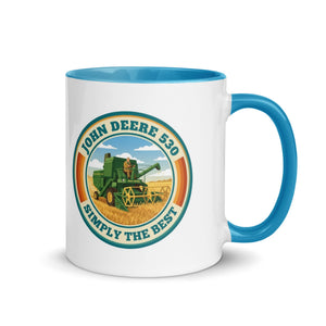 The Tractor Mugs Store Blue John Deere 530 John Deere 530 SIMPLY THE BEST | Mug with Colour Inside Quality Farmers Merch