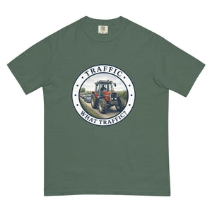 The Tractor Mugs Store Blue Spruce / S Massey Ferguson 3075 TRAFFIC WHAT TRAFFIC? Engraving | Unisex Premium T-shirt Quality Farmers Merch