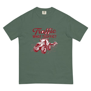 The Tractor Mugs Store Blue Spruce / S Massey Ferguson 6480 TRAFFIC WHAT TRAFFIC? Two Tone | Unisex Premium T-shirt Quality Farmers Merch