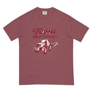 The Tractor Mugs Store Brick / S Massey Ferguson 6480 TRAFFIC WHAT TRAFFIC? Two Tone | Unisex Premium T-shirt Quality Farmers Merch