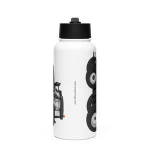 The Tractor Mugs Store Case IH 195 CVX Black | Stainless steel water bottle with a straw lid Quality Farmers Merch