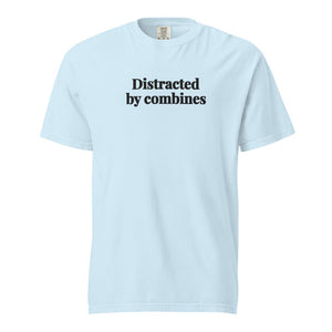 The Tractor Mugs Store Chambray / S Distracted by Combines | Unisex Premium T-shirt Quality Farmers Merch