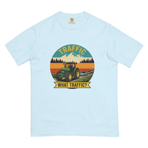 The Tractor Mugs Store Chambray / S John Deere 7810 TRAFFIC WHAT TRAFFIC? Outdoor | Unisex Premium T-shirt Quality Farmers Merch