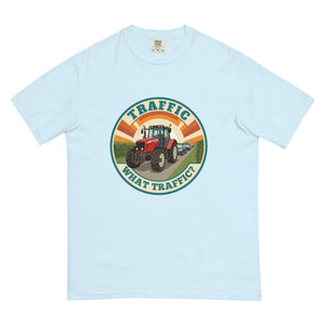 The Tractor Mugs Store Chambray / S Massey Ferguson 6480 TRAFFIC WHAT TRAFFIC? Retro | Unisex Premium T-shirt Quality Farmers Merch