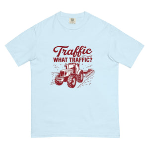 The Tractor Mugs Store Chambray / S Massey Ferguson 6480 TRAFFIC WHAT TRAFFIC? Two Tone | Unisex Premium T-shirt Quality Farmers Merch