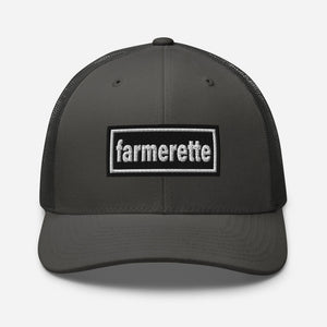 The Tractor Mugs Store Charcoal Oasis Style Retro Farmerette | Trucker Cap Quality Farmers Merch