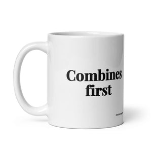 The Tractor Mugs Store Combines First | White Glossy Mug Quality Farmers Merch
