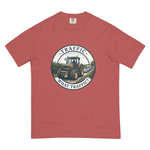 The Tractor Mugs Store Crimson / S John Deere 7810 TRAFFIC WHAT TRAFFIC? Engraving | Unisex Premium T-shirt Quality Farmers Merch