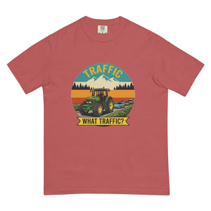 The Tractor Mugs Store Crimson / S John Deere 7810 TRAFFIC WHAT TRAFFIC? Outdoor | Unisex Premium T-shirt Quality Farmers Merch