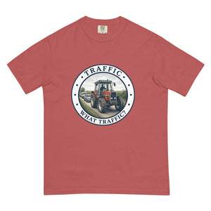 The Tractor Mugs Store Crimson / S Massey Ferguson 3075 TRAFFIC WHAT TRAFFIC? Engraving | Unisex Premium T-shirt Quality Farmers Merch