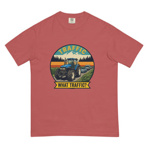 The Tractor Mugs Store Crimson / S New Holland TM 135 TRAFFIC WHAT TRAFFIC? Outdoor | Unisex Premium T-shirt Quality Farmers Merch