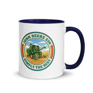 The Tractor Mugs Store Dark Blue John Deere 530 John Deere 530 SIMPLY THE BEST | Mug with Colour Inside Quality Farmers Merch