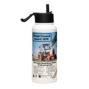 The Tractor Mugs Store David Brown Advert | Stainless steel water bottle with a straw lid Quality Farmers Merch