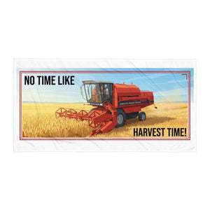 The Tractor Mugs Store DEUTZ-FAHR M1320 NO TIME LIKE HARVEST TIME! Rect Line H | Beach Towel Quality Farmers Merch