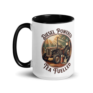 The Tractor Mugs Store Diesel Powered. Tea Fuelled | Mug with Color Inside Quality Farmers Merch