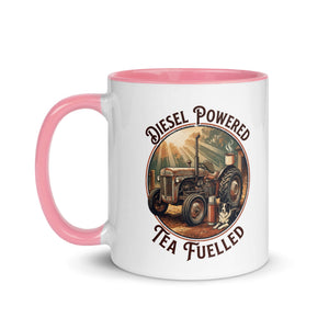 The Tractor Mugs Store Diesel Powered. Tea Fuelled | Mug with Color Inside Quality Farmers Merch