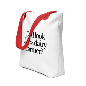 The Tractor Mugs Store Do I Look Like a Dairy Farmer? | Tote bag Quality Farmers Merch