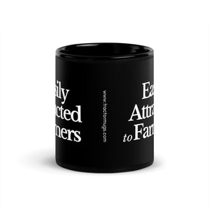 The Tractor Mugs Store EASILY ATTRACTED TO FARMERS | Black Glossy Mug Quality Farmers Merch