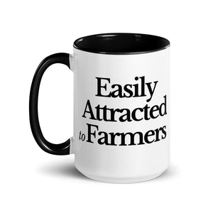 The Tractor Mugs Store EASILY ATTRACTED TO FARMERS | Mug with Color Inside Quality Farmers Merch