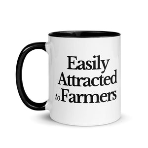 The Tractor Mugs Store EASILY ATTRACTED TO FARMERS | Mug with Color Inside Quality Farmers Merch