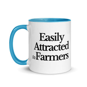 The Tractor Mugs Store EASILY ATTRACTED TO FARMERS | Mug with Color Inside Quality Farmers Merch