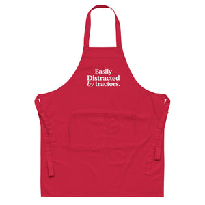 The Tractor Mugs Store 'Easily Distracted by Tractors' | Organic Cotton Apron Quality Farmers Merch