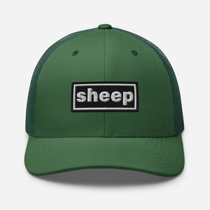 The Tractor Mugs Store Evergreen Oasis Style Retro Sheep | Trucker Cap Quality Farmers Merch