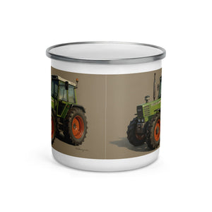 The Tractor Mugs Store Fendt 308 LSA 4WD Oil Painting | Enamel Mug Quality Farmers Merch