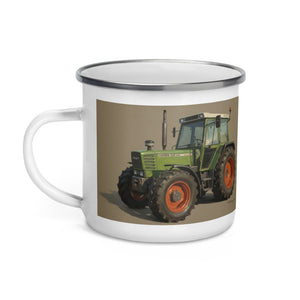 The Tractor Mugs Store Fendt 308 LSA 4WD Oil Painting | Enamel Mug Quality Farmers Merch