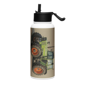 The Tractor Mugs Store Fendt 308 LSA 4WD Oil Painting | Stainless steel water bottle with a straw lid Quality Farmers Merch