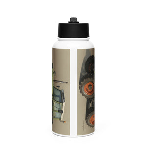 The Tractor Mugs Store Fendt 308 LSA 4WD Oil Painting | Stainless steel water bottle with a straw lid Quality Farmers Merch