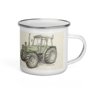 The Tractor Mugs Store Fendt 308 LSA 4WD Pencil Sketch | Enamel Mug Quality Farmers Merch