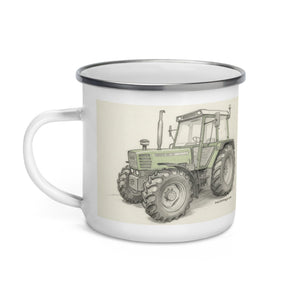 The Tractor Mugs Store Fendt 308 LSA 4WD Pencil Sketch | Enamel Mug Quality Farmers Merch