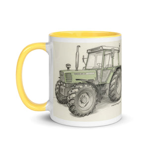 The Tractor Mugs Store Fendt 308 LSA 4WD Pencil Sketch | Mug with Color Inside Quality Farmers Merch
